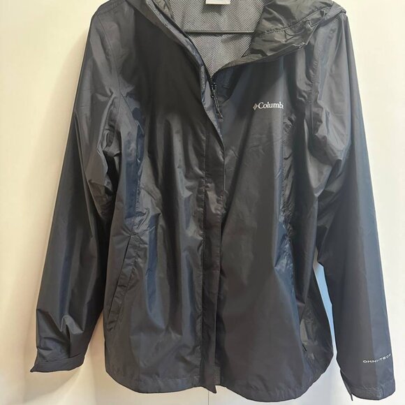 Columbia Omni-Tech Waterproof Black Hooded Jacket Women’s L - Picture 2 of 4